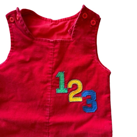 Vintage Kid's Health-Tex Red 123 Bib Overalls w/Snaps 18M  Made In USA - Picture 3 of 5